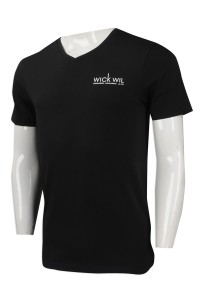 T876 設計圓領短袖T恤  訂購印字logoT恤 俄羅斯 wickwil 來樣訂造T恤 T恤製造商     黑色
